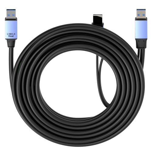 OkyLink Active USB 3.0 Data Cable A to A, Male to Male 5Gbps, 15ft | 5M, 3.2 Gen 1, Comes with power cable, for Industrial Printer and Scanner - color: USB3.0(5Gbps), size: 15ft (5m)