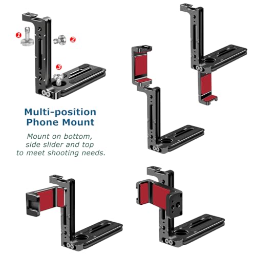 Camera L Bracket for Phone Mount,Camera Side Phone Holder with NATO Handle Rail Phone Rail 38mm Arca Style for Nikon Canon Sony SLR DSLR Camera Live/Vlog Accessories