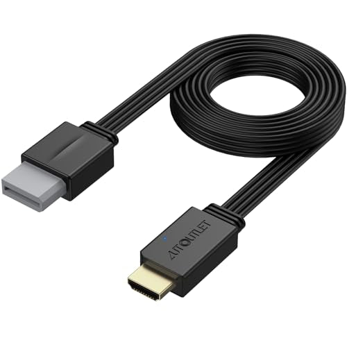 AUTOUTLET 6.6FT/2M Wii to HDMI Converter Cable, Wii HDMI Adapter with HDMI Male Output, Plug and Play Wii to HDMI Cable for Nintendo Wii/Wii U to HDTV Monitor Projector, Supports 480i/480p/576i - color: Black, size: 6.5ft