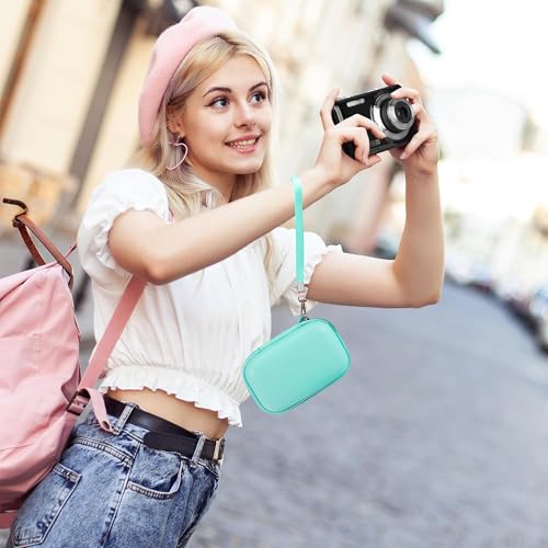 Leayjeen Hard EVA Camera Case Compatible with Canon PowerShot ELPH/IXUS, Kodak Pixpro FZ55/FZ45, Nikon Coolpix, Small Digital Camera, Shockproof Protective Camera Bag with Hand Strap-Green(Case Only) - color: Green