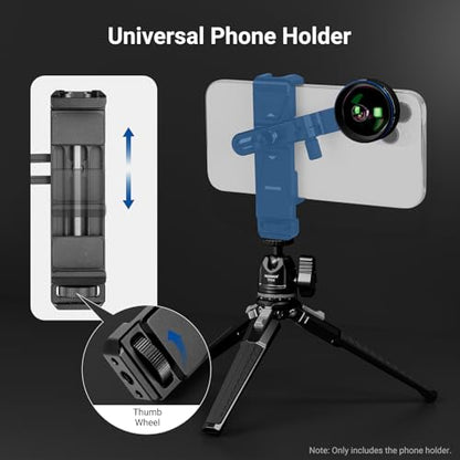 NEEWER Phone Holder with 17mm Phone Adapter & 17–37/58mm Filter Ring, Universal Adjustable Phone Tripod Mount Accessories Compatible with iPhone 17 Pro Max 16 S25 Ultra, PA047 PRO - style: PA047 PRO