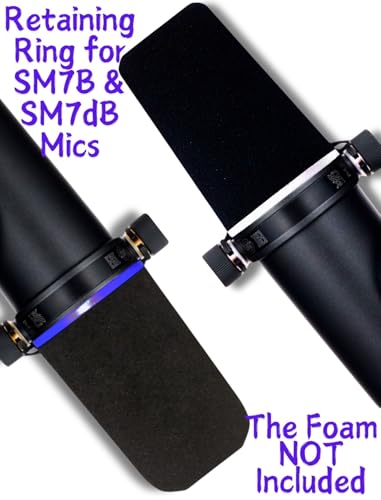 SM7b Retaining O-Ring for Shuer SM7B, SM7dB Microphone Pop Filter RK345 Base Accessories - Mic Flare Identification, 2 Pack (Royal Blue-White)