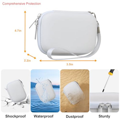 Elonbo Camera Carrying Case for KODAK PIXPRO FZ55 / FZ53 / FZ45 / FZ43 16MP Digital Camera, Vlogging Camera Storage Holder Travel Bag, Mesh Bag Fits Batteries, Cable, Memory Card, White - color: White