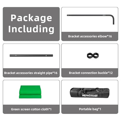 7.87ft x 13.12ft Green Screen Backdrop Kit with Stand, Adjustable Background with Heavy Duty Stand, Large Collapsible Backdrop for Studio Photography, Video Shooting, Live Streaming, Gaming