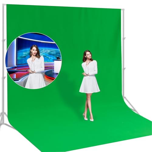 BEIYANG 10 Ft x 20 Ft Photography Backdrop Green Screen, Green Background Non-Reflective Fabric Wrinkle Resistance Photo Background for Photo Studio Shooting Props - color: Green, size: 10x20ft
