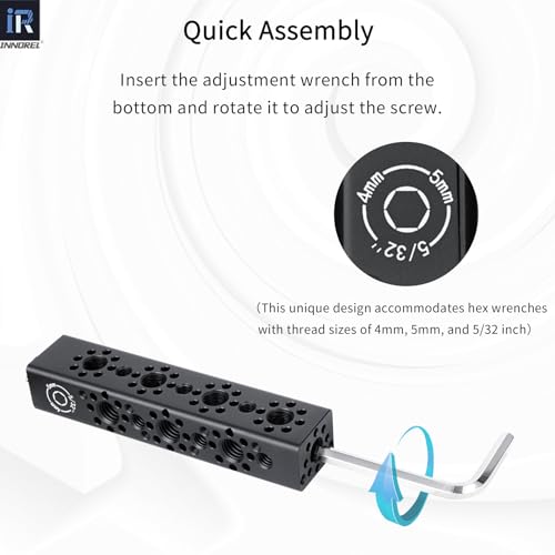 INNOREL CB4 CNC Aluminum Alloy Multi-Function Cheese Handle, Cheese Grip Extension Bar, Featuring 3/8" and 1/4" Arri Locating Holes for Camera Cage Frames, Cheese Plates, Any 3/8" Threaded Point - size: CB4