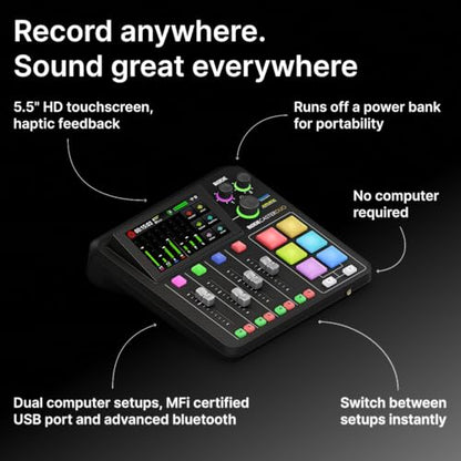 RØDE RØDECaster Duo Compact All-in-One Audio Production Solution for Podcasting, Streaming, Music Production and Content Creation (Black) - color: Black, style: RC Duo
