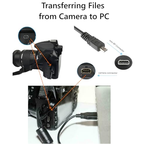 ienza Replacement USB PC Mac Photo Picture Transfer and Charge Cable Cord DMW-USBC1 for Panasonic Lumix Camera DMC-G7 ZS40 ZS50 TS30 SZ3 TZ8 TZ11 TZ15 TZ24 & More (See List of Compatible Models)