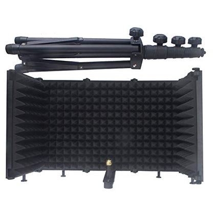 GLEAM Microphone Isolation Shield - Tripod Stand 2 ft 6" to 5 ft 10" Height Adjustable Stand Compatible w/Blue Yeti, AT2020, AKG, Rode Microphones