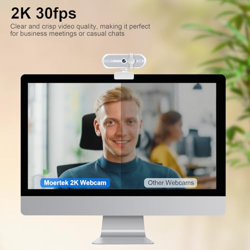 2K Webcam for PC, Webcam with Microphone and Tripod, Auto Light Correction, USB Camera Plug and Play, 90° Wide FOV, Privacy Cover, Works with Skype, Zoom, Meet, Teams, PC, Laptop, Mac, Tablet - style: 2K Webcam with Tripod and Mic