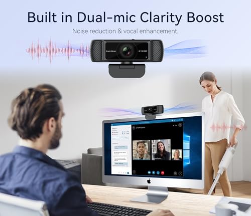 Streaming Webcam for PC, 1080P Computer Web Camera with Microphone | Built in Privacy Cover, AutoFocus, Auto Light Correction, Plug and Play, USB HD Web Cam for Laptop, Desktop, Mac, Zoom