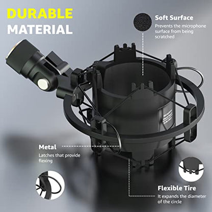 IXTECH Microphone Shock Mount - Noise Isolation, Anti Vibration for 48-51mm Condenser Mic