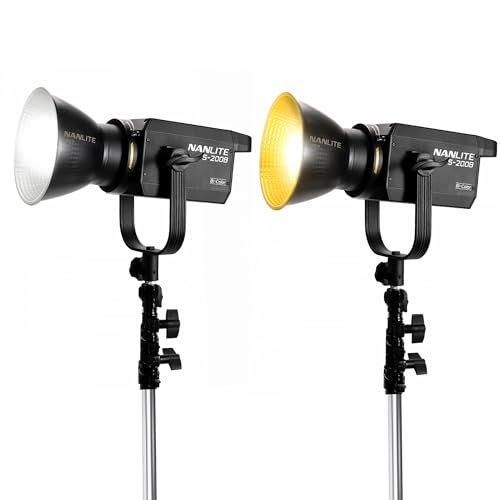 Nanlite FS-200B 220W Bi-Color LED Video Light, 2700K-6500K COB Studio Light with Bowens Mount, App Control, Quiet Fan, High CRI for YouTube, Photography, Filmmaking & Live Streaming
