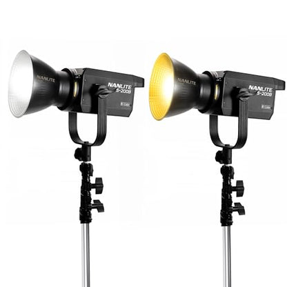 Nanlite FS-200B 220W Bi-Color LED Video Light, 2700K-6500K COB Studio Light with Bowens Mount, App Control, Quiet Fan, High CRI for YouTube, Photography, Filmmaking & Live Streaming