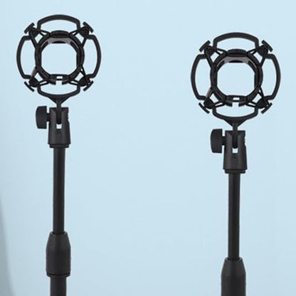 Microphone Shock Mount 1 PACK, Mic Holder Clip for 43-48mm/1.69~1.9in Diameter Condenser Microphone, 3/8 or M16 Internal Thread, with 5/8" Male to 3/8" Female Screw Adapter, Easy to Use (Black) - size: 1 Pack