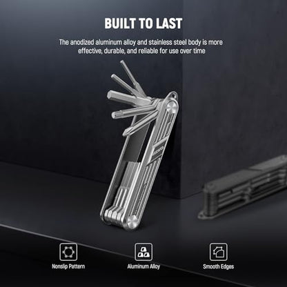 NEEWER 10 in 1 Multifunctional Foldable Screwdriver Tool Set: 4 Screwdrivers, 6 Hex Keys, Pocket Tool, Compatible with SmallRig Camera Cage Rig Tripod QR Plate, UA048S Silver - style: 10-in-1 Screwdrivers Tool Set(Silver)