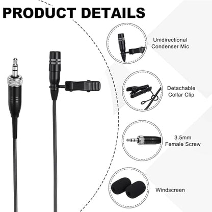 MECCANIXITY Lavalier Lapel Microphone, 3.5mm Female Screw Plug Condenser Collar Microphone 1m Wired Unidirectional Condense Mini Lapel Mic for Presenters Musicians Actors - style: 3.5mm Female Screw Plug