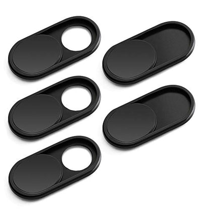 CloudValley Webcam Cover Slide, [5 Pack] 0.6mm-Thin Metal Web Camera Cover Sticker for MacBook Pro, MacBook Air, Laptop, iMac, PC, Surfcase, iPhone 8/7/6 Plus, Privacy Cover, Black-5 pcs - color: Black-5 pcs, size: 5 packs webcam cover