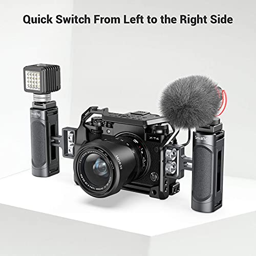 SMALLRIG Mini Side Handle Handgrip with Dual 1/4"-20 Screw Mount for Mirrorless Digital Camera DSLR Camera Small Camera Cage Built-in Wrench, Up and Down Adjustable - 2916 - style: 1/4"-20 Screws