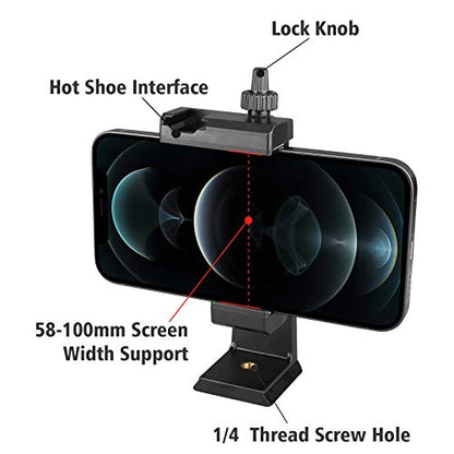 Vlogging Holder, Cell Phone Camera Handle Grip Stabilizer, Ergonomic Phone Video Stabilizer, Handheld Selfie Stick Smartphone Holder with Cold Shoe Mount for Mic/Flash Light, Wrist Strap