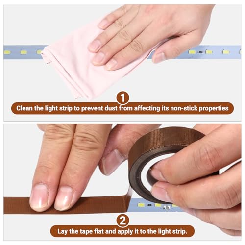 2PCS LED Diffuser Tape, 0.59in X 29.5ft Light Dimming Tape | Heat Resistant Anti-Glare, LED Light Strip Masking Tapes, Lighting Soften Cover Sticker, LED Lights Blocking Stickers