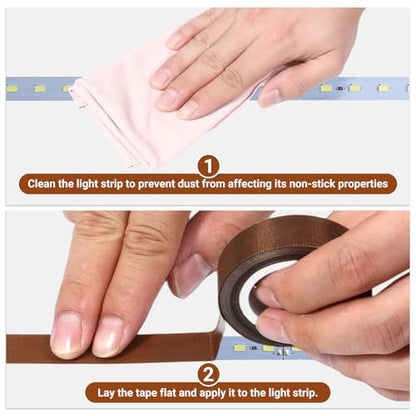 2PCS LED Diffuser Tape, 0.59in X 29.5ft Light Dimming Tape | Heat Resistant Anti-Glare, LED Light Strip Masking Tapes, Lighting Soften Cover Sticker, LED Lights Blocking Stickers