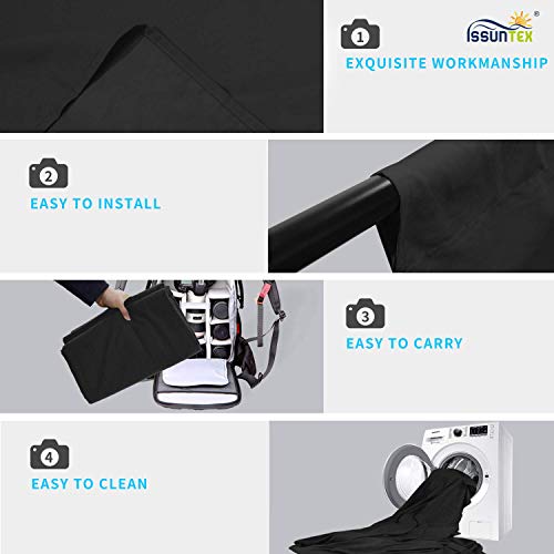 ISSUNTEX 10X24 ft Background Muslin Backdrop, Photo Studio, Collapsible High Density Screen for Video Photography and Television-Black - color: Black, size: 10X24 ft