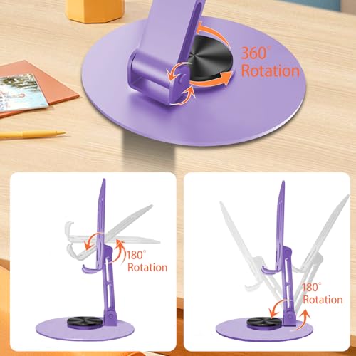Universal Metal Cell Phone Stand, Multi-Angel Adjustable 360° Rotation Non-Slip Metal Phone Stand Suitable for Large-Scale Procurement 20 Independent Packages in Box (20PCS Purple) - color: 20PCS Purple