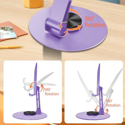 Universal Metal Cell Phone Stand, Multi-Angel Adjustable 360° Rotation Non-Slip Metal Phone Stand Suitable for Large-Scale Procurement 20 Independent Packages in Box (20PCS Purple) - color: 20PCS Purple