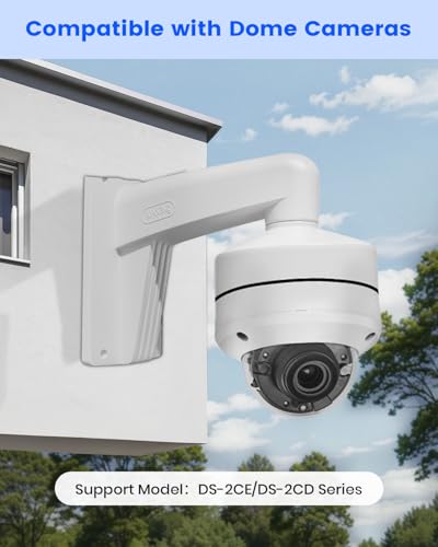 Wall Mount Bracket Aluminum Alloy Arm for IP Dome Security Cameras, Holder Outdoor Junction Box Cable Pole Mounting Arm (White) - size: Pole Bracket 1 for Bullet Cam