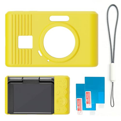 Case for Kodak PIXPRO C1 accessories,Soft Silicone Protective Case,Comes with 2 Screen Protectors and 1 Wrist Strap - Yellow - color: Yellow