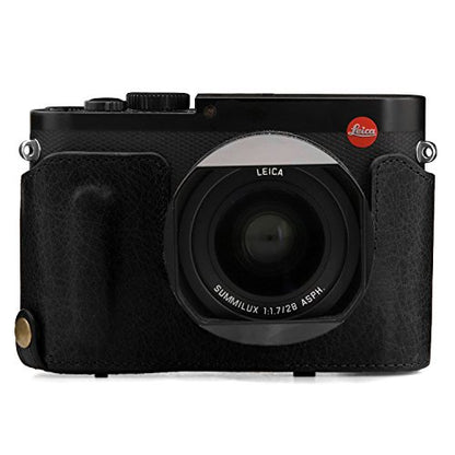 Mega Gear MG1402 Leica Q-P, Q (Typ 116) Ever Ready Genuine Leather Camera Case and Strap, with Battery Access, Black - color: Black