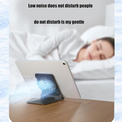 USB Tablet Phone Cooling Stand, Quiet Fan with Stable Folding Bracket Cooling Support for Electronic Devices Stable Base - color: White