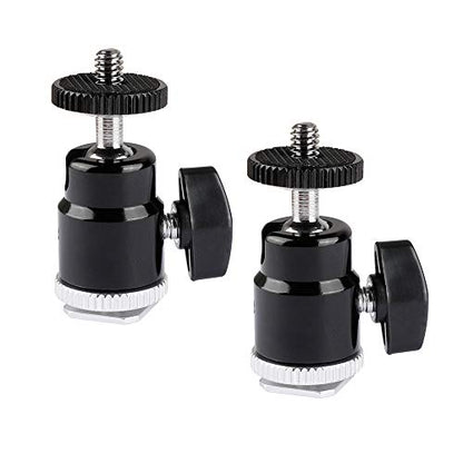 CAMVATE 1/4"-20 Mini Ball Head & Shoe Mount Adapter (2 Pieces) - 1975