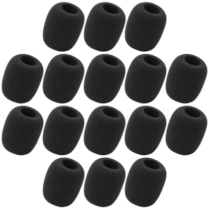Microphone Covers, 16Pcs Black Mini High-density Mic Cover Foam, Noise-Prevent Microphones Windscreen for Evolution Golf Cart, Lapel Mic, Headset Mic, Wireless Handheld Mics