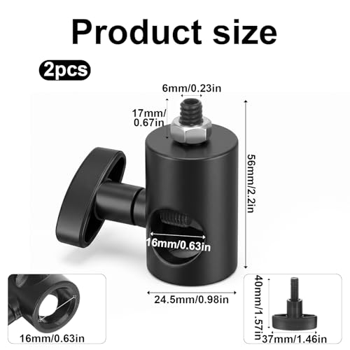 2 PCS Rapid Adapter Convert with 3/8" Screw, Camera Mount Bracket Adapter Multi Functional Metal Mount Tripod Bracket Adapters for Photo Studio Light Stand Tip Boom Arm Photography Accessory, Black | Multi Functional Metal Mount Tripod Bracket Adapter for