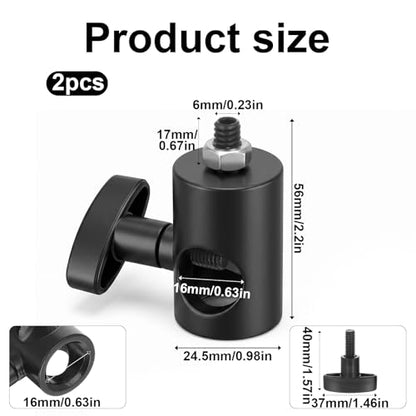 2 PCS Rapid Adapter Convert with 3/8" Screw, Camera Mount Bracket Adapter Multi Functional Metal Mount Tripod Bracket Adapters for Photo Studio Light Stand Tip Boom Arm Photography Accessory, Black | Multi Functional Metal Mount Tripod Bracket Adapter for