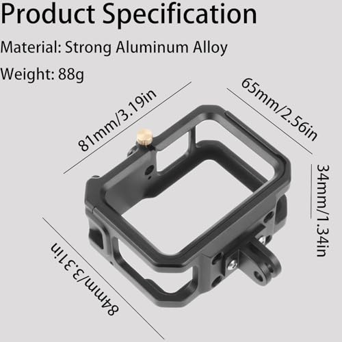 Aluminium Protective Cage for GoPro Hero 13/12/11/10/9, Durable Hard Frame Cases Protector, Strong Metal Housing Frame Video Cage with Sliding Cover - style: Standard Version