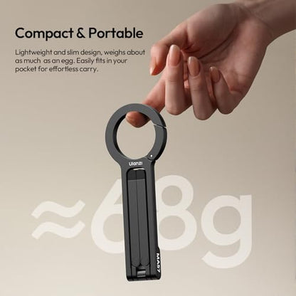 ULANZI MA57 Magnetic Phone Tripod for iPhone - Portable Mini Tripod for MagSafe Pocket Cell Phone Stand, Strong Magnet Quick Mount Foldable Hook Compatible with iPhone 17 16 15 14 13 12 Series, Black