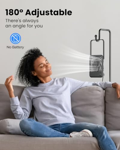 Koonie USB Desk Fan, Strong Wind Ultra Quiet Small Personal Fan with 180° Tilt Folding and 3 Speeds Adjustable, USB-C Corded Powered Mini USB Fan for Office Desktop Bedroom, NO BATTERY | 180° Tilt Folding & 3 Speeds Adjustable, USB-C Corded Powered Person