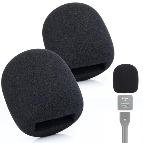 Pop Filter for Rode Wireless Go 2 - Rode Wireless Mic Cover Compatible with Rode Wireless Pro, Improving Sound Quality,Pop Filter for Rode Wireless Go,Rode Wireless GO 2,Wireless Pro for SUNMON（2PC） - color: Rode Wireless Pop Filter Black 2PC