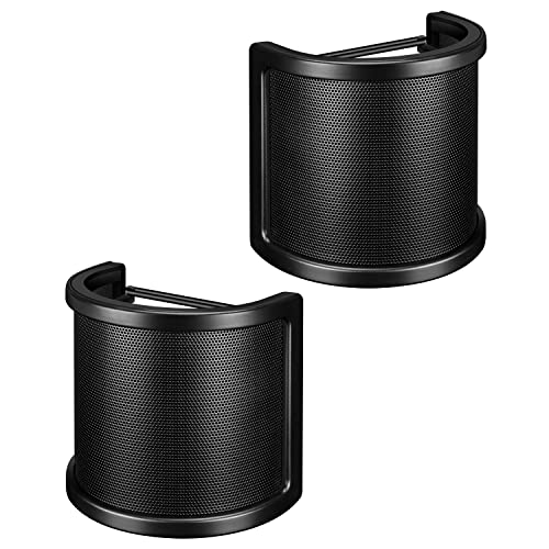 Pop Filter, Aokeo Mic Pop Screen with Metal Mesh, Compact Microphone Pop Shield Windscreen for Recording Studio, Youtube Videos, Streaming, Podcast (2 Pack) - size: B-7B