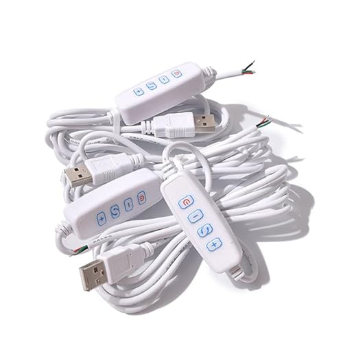 1 Pcs White DC5V USB LED Dimmer Extension Cable with On/Off Switch Adapter LED Dimming Controller for LED Light Bulb Lamps USB-Port Power Cable for Led Light Bulb Lamps