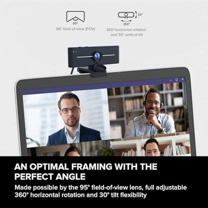 Creative Live! Cam 4K UHD USB Webcam with Backlight Compensation, Up to 60 FPS, 95° Wide-Angle Lens, Privacy Lens, Built-in Mics, Plug & Play for PC and Mac