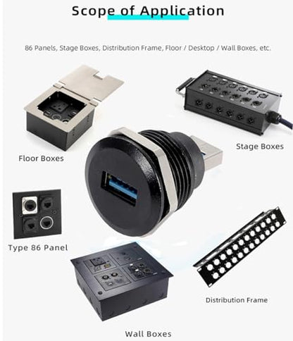 PENGLIN 2PCS USB 3.0 Connector, USB Male to Female Conversion Connector, USB3.0 Panel Mount Extension Adapter for Data Transfer/Charging (Pack of 2) - size: USB 3.0(2PCS) (Pack of 2)