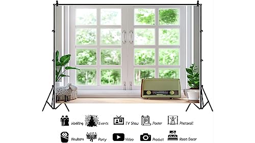 YYNXSY 7X5FT Office Backdrop for Video Conference Backdrop with Window Background Screen for Video ConferencingChildren Taking Photography Studio Background Holiday Party Birthday Party YY-1004