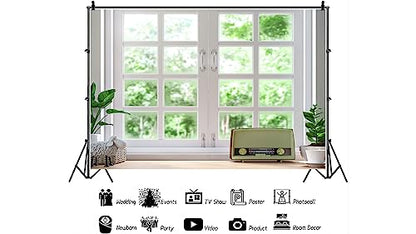 YYNXSY 7X5FT Office Backdrop for Video Conference Backdrop with Window Background Screen for Video ConferencingChildren Taking Photography Studio Background Holiday Party Birthday Party YY-1004
