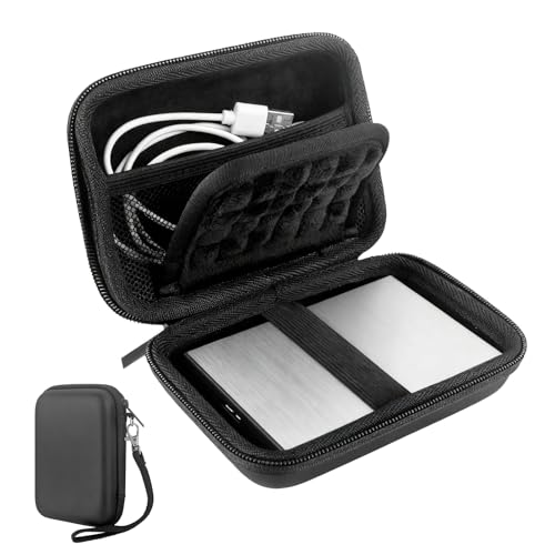 Hard Drive Case, Portable External Hard Drive Case Protective Storage Case | Shockproof Travel Tech Organizer Pouch with SD Card Slots, Mesh Cable Pocket, Electronic Storage Bag for Passport Hard Drives