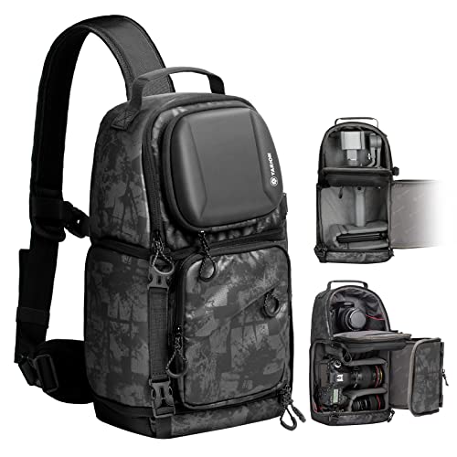 TARION Camera Sling Bag DSLR Sling Backpack for Photographers with Waterproof Raincover Tripod Holder TR-S - color: Sling Bag Grey, size: Large
