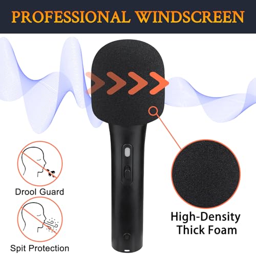SOULWIT 2Pcs Pop Filter for Audio-Technica ATH ATR2100x-USB Cardioid Dynamic, Protective Mic Cover Windscreen Foam - Black